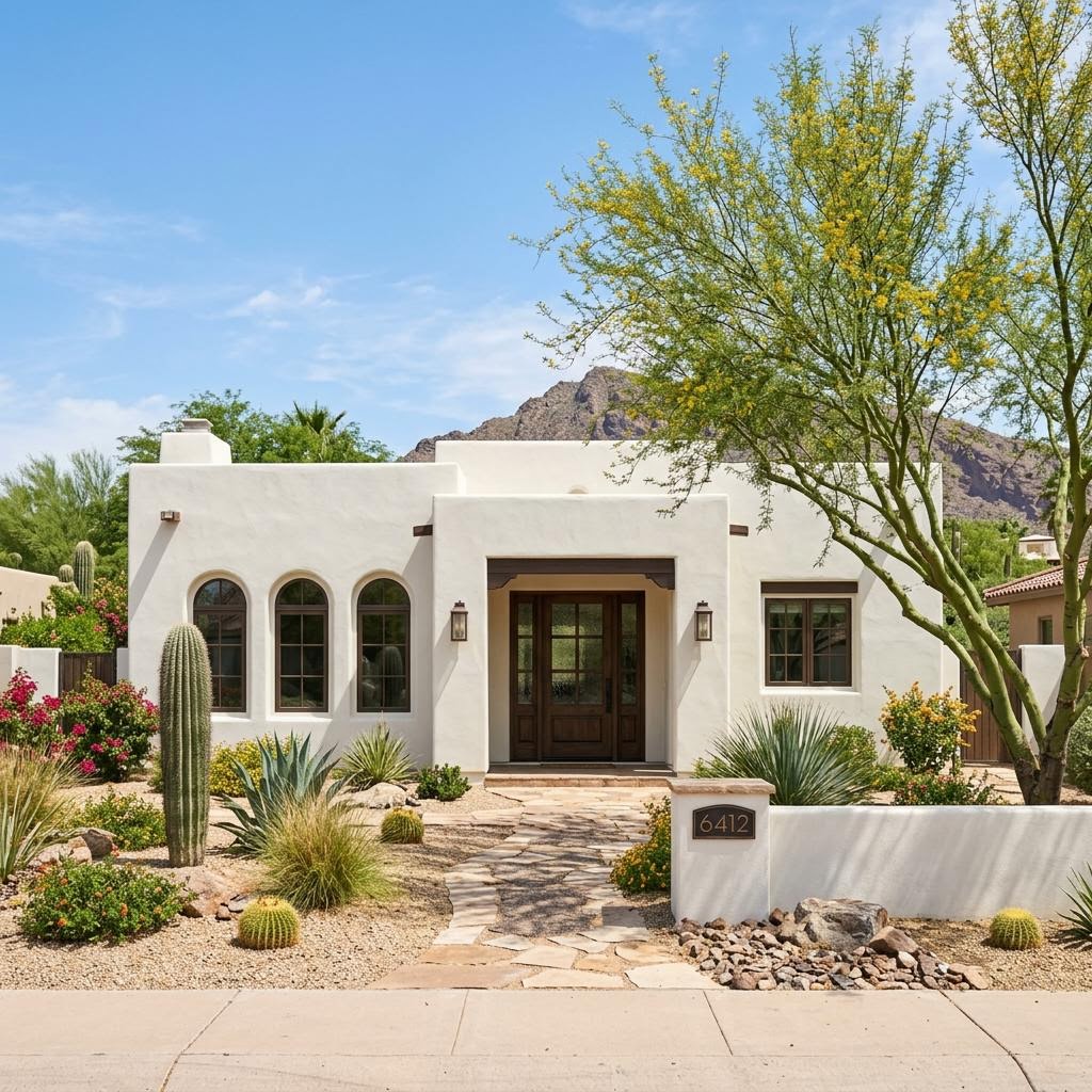 Santa Fe exterior, sun-baked to restored after