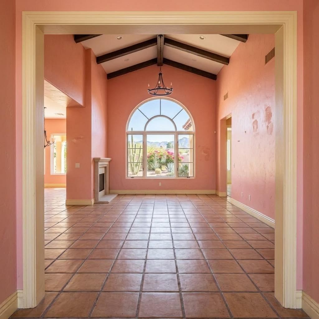 1990s great room, salmon to limewash white before